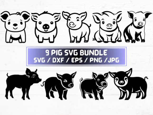 Pig Vector Graphics for Creative Projects