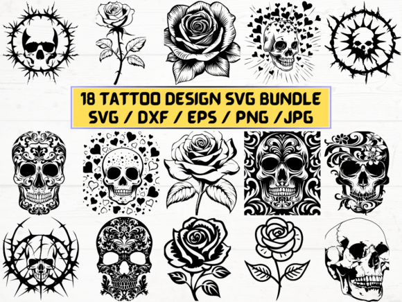 Tattoo Design Silhouette Pack